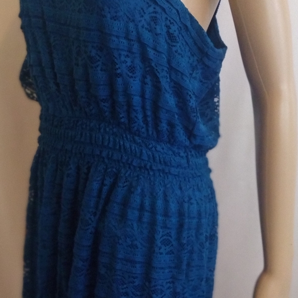 My Michele Teal Lace Short Jumpsuit - Picture 7 of 10